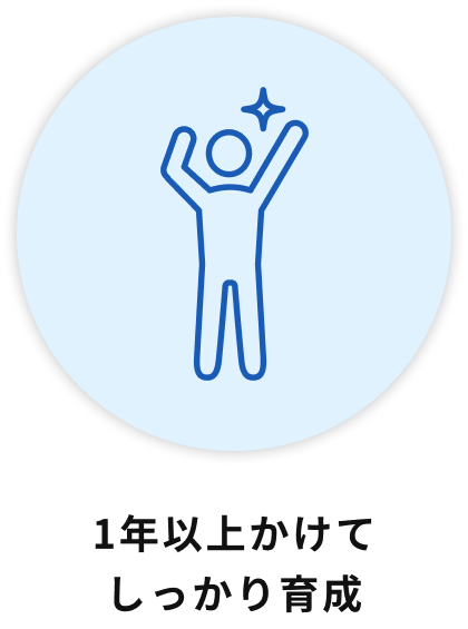1年以上かけてしっかり育成